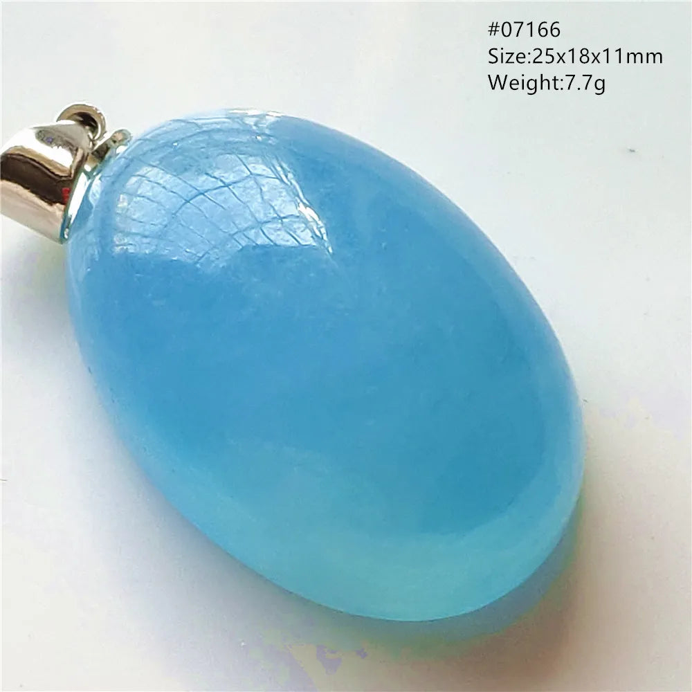 Natural Blue Aquamarine Pendant Clear Water Drop Women Men Brazil Aquamarine Crystal Necklace Jewelry AAAAA