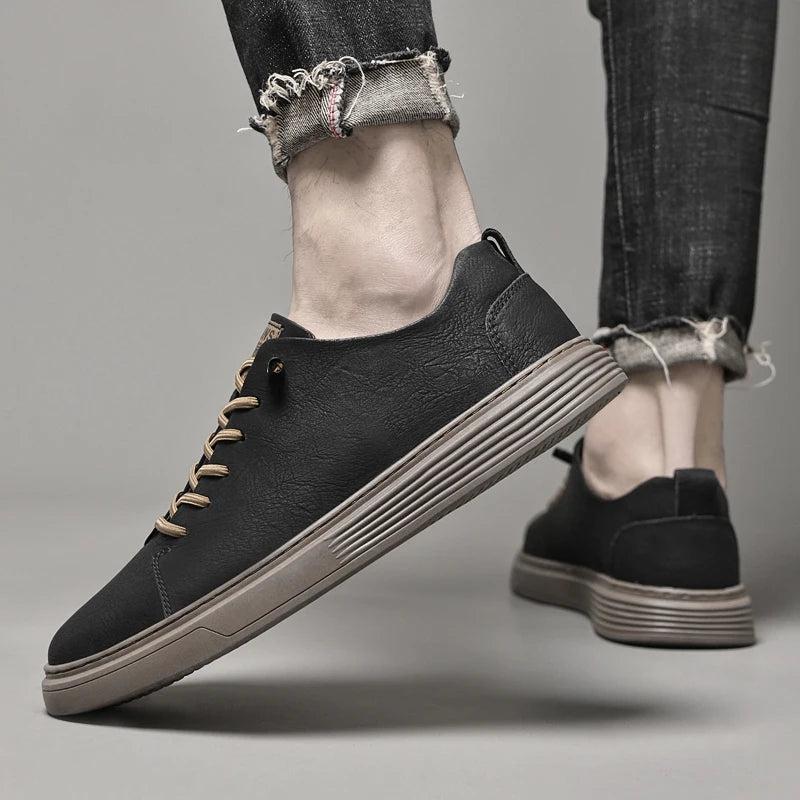 2024 New Genuine Leather Men's Casual Shoes Luxury Brand Outdoor Sneakers Tennis Masculino High Quality Sport Shoes for Men
