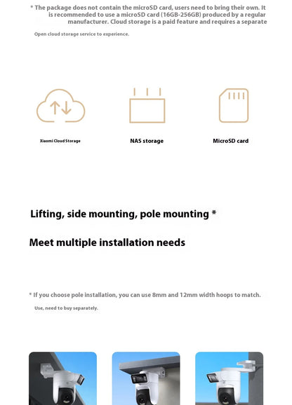 Xiaomi Outdoor Camera 4 Dual Version MJSXJ10HL IP66 Security Protection CCTV AI Detection Full-Color Night Vision Smart Home