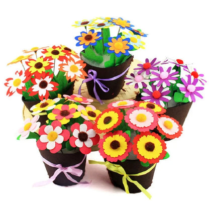 Flower Pot Crafts Toys for Children Kids DIY Potted Plant Kindergarten Learning Education Toys Montessori Teaching Aids Toy 2019