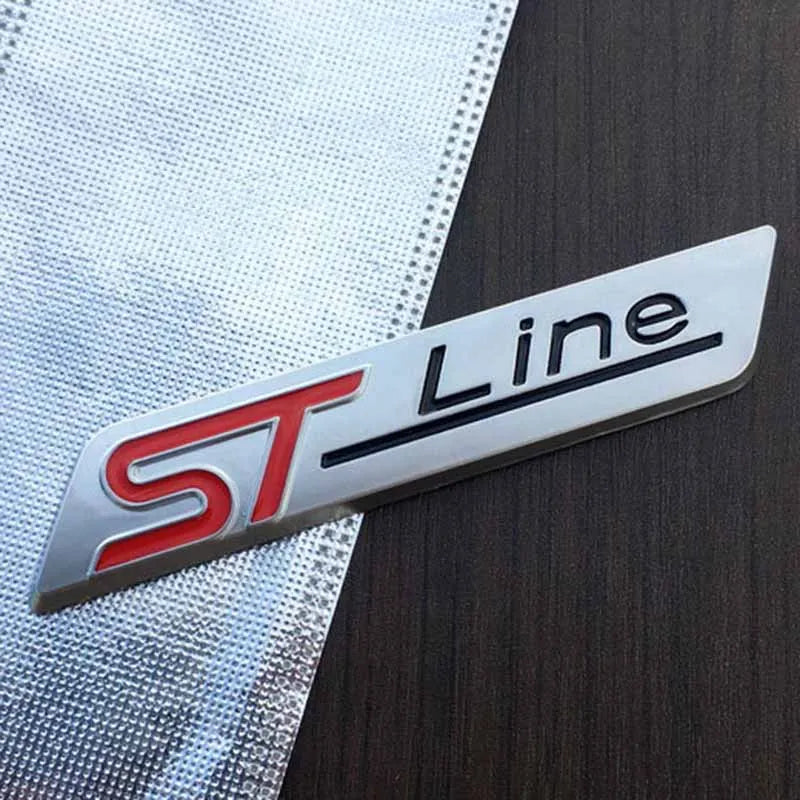 Autocollant 3D chromé noir pour aile de voiture, emblème ST Line, autocollant ST Line, accessoires