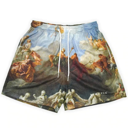 2024Summer New Digital Printing American Sports Casual Shorts Mesh Breathable and Loose Men's Short Shorts
