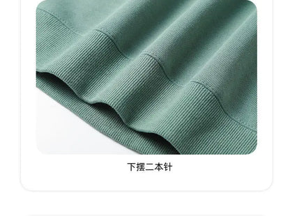 Autumn Sweatshirt Fashion Matcha Green 420g Heavy Round Neck Sweater Men's Solid Color Top Streetwear Women
