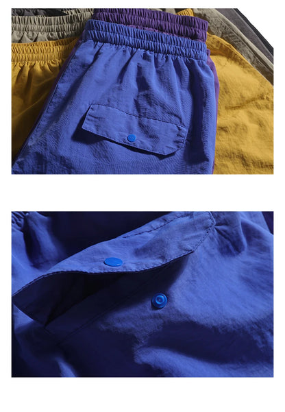 Summer Fashion Men's Fast Dry Cotton Shorts Teens Japan Style Solid Color Simple Casual Loose Ourt Door Sport Half Length Pants