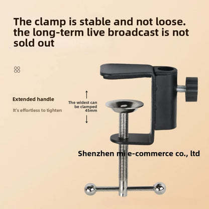 Phone Live Streaming Stand Desktop Multifunctional Overhead Shooting  Floor Tripod with Fill Light for Selfie and Video Shooting