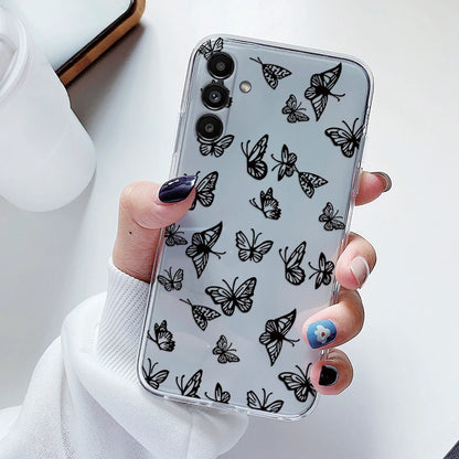 For Samsung Galaxy S23 FE Case Flowers Soft Silicone Back Case for Samsung S 23 FE Phone Cover S 23FE Coque Funda Transparent