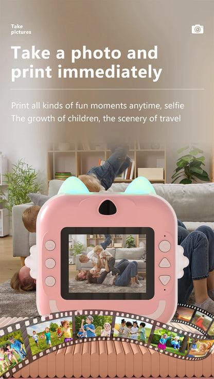 Q5 Kids Camera Instant Print Photo Children Inkless Mini Printer Digital Camera 32G TF Card Video Educational Toys Boy Girl Gift