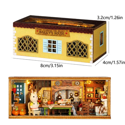 Kit de bricolage pour mini-poupées, maison de poupée, jouets de chambre, décoration de chambre à coucher avec meubles, artisanat en bois, puzzle 3D, anniversaire de fille