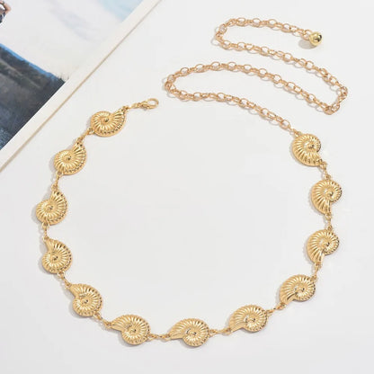 Chaîne de taille bohème d'été, pendentif en forme d'étoile de mer, coquillage, lien de taille ajouré, chaîne de corps pour bikini de plage pour femmes