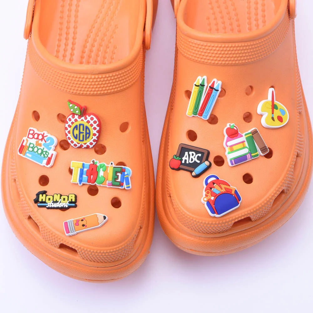 1pcs/lot Cute Cartoon Animals School Teacher Shoe Charms Shoe Decorations Accessories For  Kids Gifts