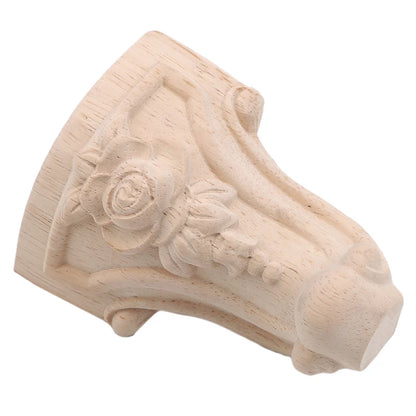 Pieds de meuble TV en bois massif sculpté de style européen, 8/4/1 pièce, 10 x 5,5 cm