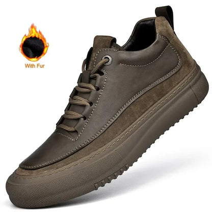 New Men's Casual Shoes Fashion Comfort Sneakers Outdoor Men Sneakers Lace up Genuine Leather Designer Shoes Sport Masculina 2024