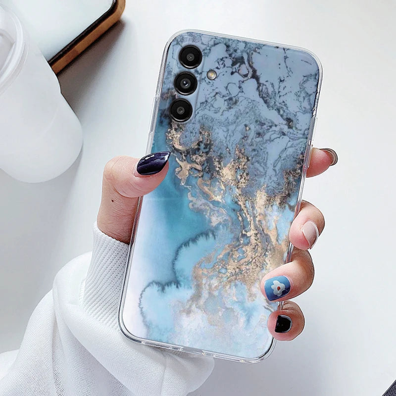 For Samsung Galaxy S23 FE Case Flowers Soft Silicone Back Case for Samsung S 23 FE Phone Cover S 23FE Coque Funda Transparent