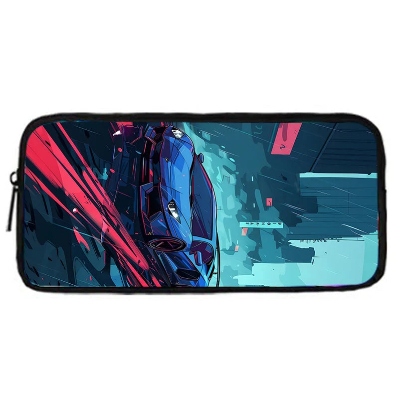 3 pcs set Luxury sports car logo JDMS Child School Backpack With Shoulder Bag Pencil Bags School Bags for Boys Girls Best Gift