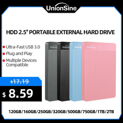 UnionSine Hdd External 2.5" Portable External Hard Drive disk 1tb/320gb/500gb/750gb Compatible for PC Desktop MacBook Computer