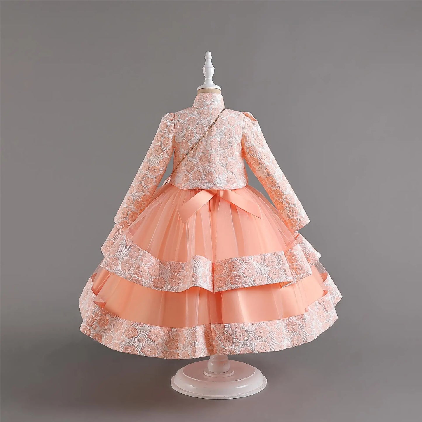 New Girls' Dress Two Piece Set 3-10 Years Old Gorgeous Christmas Performance Dress Autumn Girls' Party Prom Dress