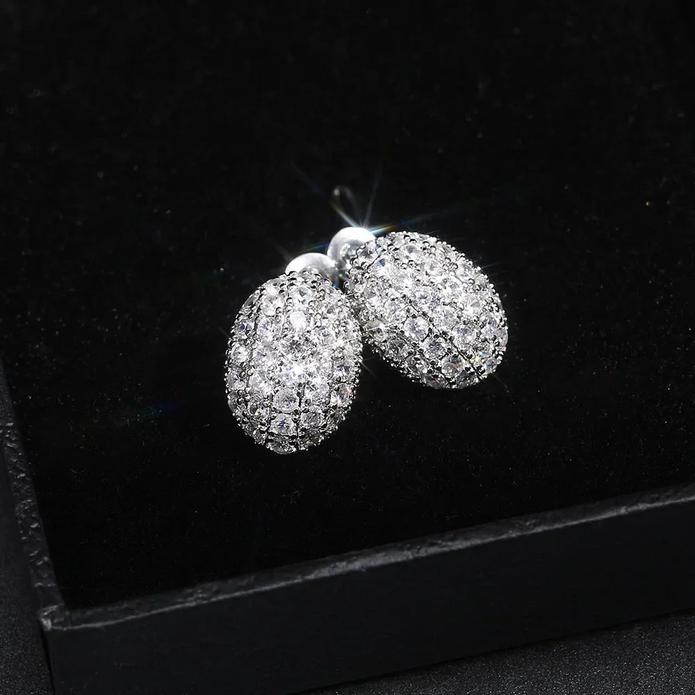 Classic Design Romantic Jewelry 2024 Fashion AAA Cubic Zirconia Stone Stud Earrings For Women Elegant Wedding Jewelry Gift E5893