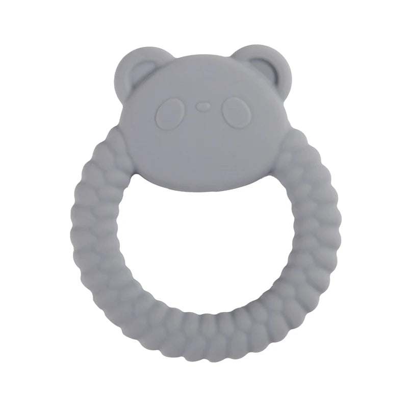 1Pcs Baby Silicone Teether Ring BPA Free Rattles Bracelet Food Grade Newborn Baby Accessories Cartoon Silicone Teething Toys