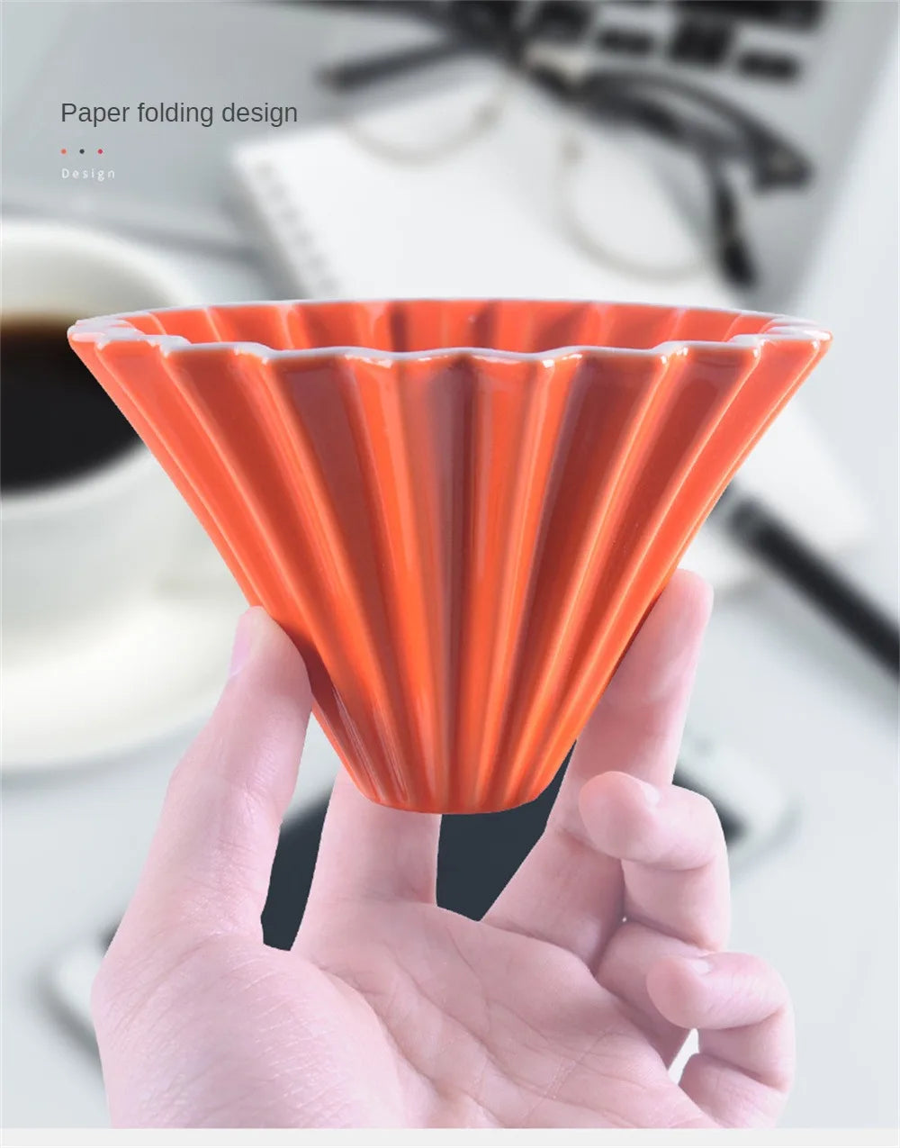 Ceramic Coffee Dripper Pour Over Coffee Maker Handmade Origami Coffee Filter Cup Flower Shape Funnel Drip Cafe Cake Cup Home