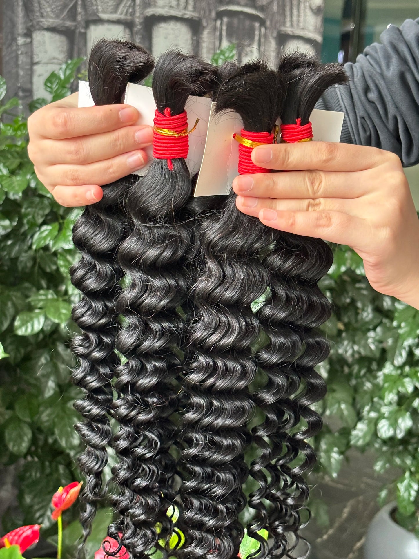 V Beauty Bulk Human Hair No Weft Boho Braids For Women Braiding Human Hair Deep Wave Hair Extensions Remy Hair 16-28 Inch 100g