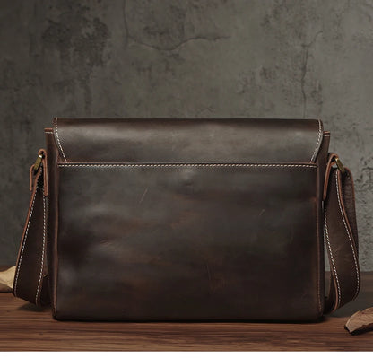 Sac à bandoulière NUKA en cuir véritable pour homme, style rétro, original, en cuir de vache, horizontal, à rabat, pour iPad 11 pouces