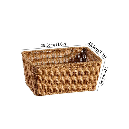 Boîte de rangement tissée à la main Grand panier Rangement de vêtements tissés Cuisine Chambre Salon Vêtements Épicerie Articles divers Organisateur