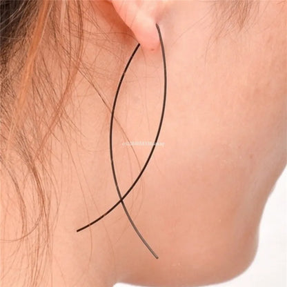 2024 New Fish Shaped Stud Earrings Simplicity Handmade Copper Wire Earring for Women Brincos De Gota Feminino Geometric Gift