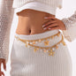 Chaîne de taille bohème d'été, pendentif en forme d'étoile de mer, coquillage, lien de taille ajouré, chaîne de corps pour bikini de plage pour femmes