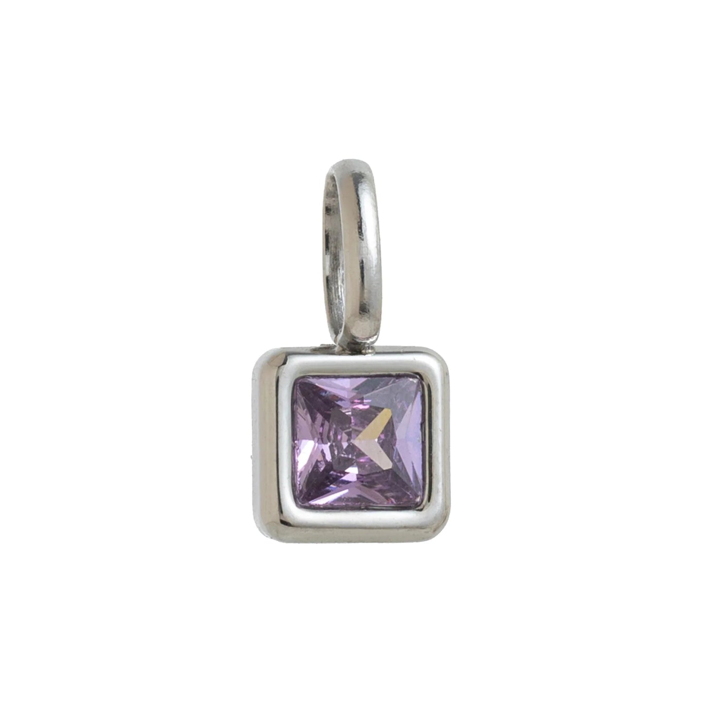 Nouveautés en acier inoxydable, breloques avec 12 pierres de naissance pour femmes et filles, pendentifs carrés colorés à la mode, accessoires de bijoux DIY