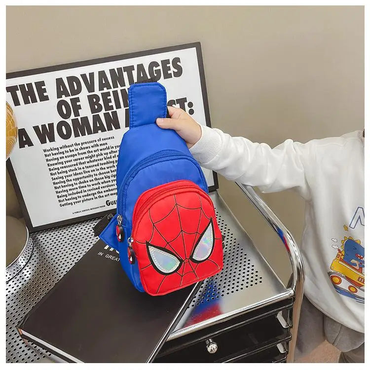 Sac bandoulière Marvel Spiderman pour enfants, sac de rangement réglable, sac à bandoulière Kawaii imprimé BD, sac de voyage léger, cadeau