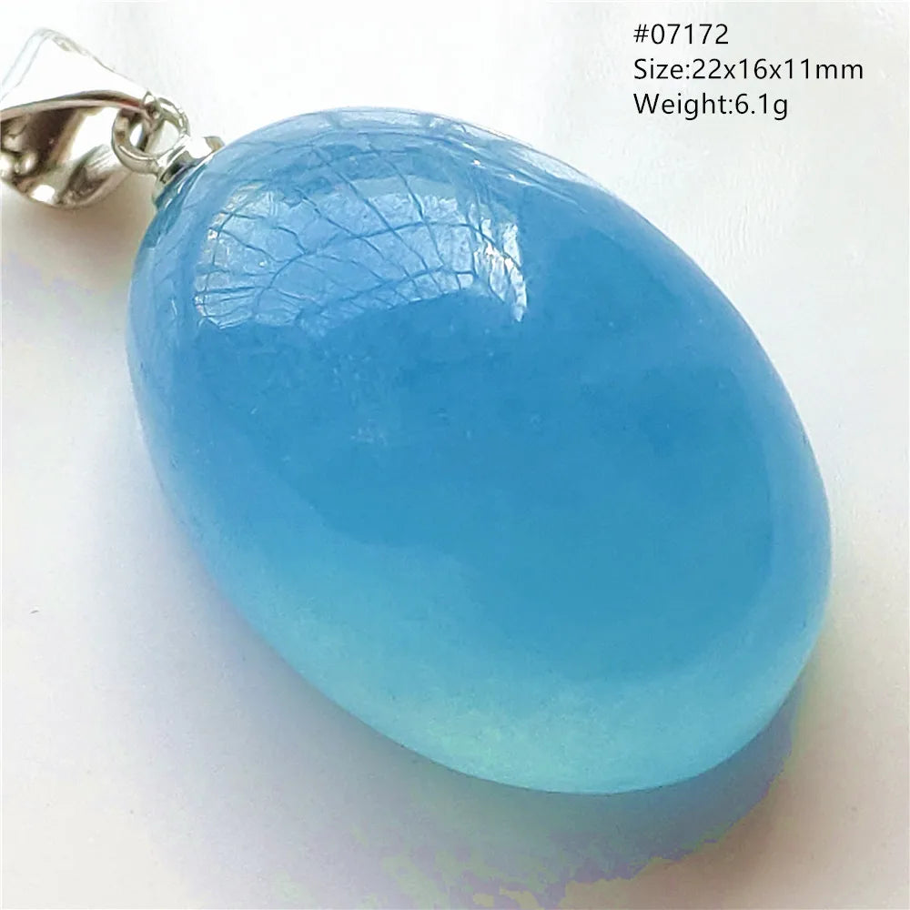 Natural Blue Aquamarine Pendant Clear Water Drop Women Men Brazil Aquamarine Crystal Necklace Jewelry AAAAA