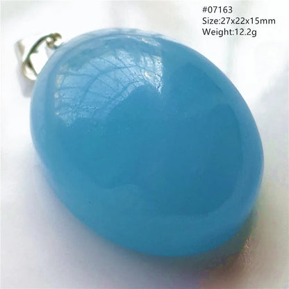 Natural Blue Aquamarine Pendant Clear Water Drop Women Men Brazil Aquamarine Crystal Necklace Jewelry AAAAA