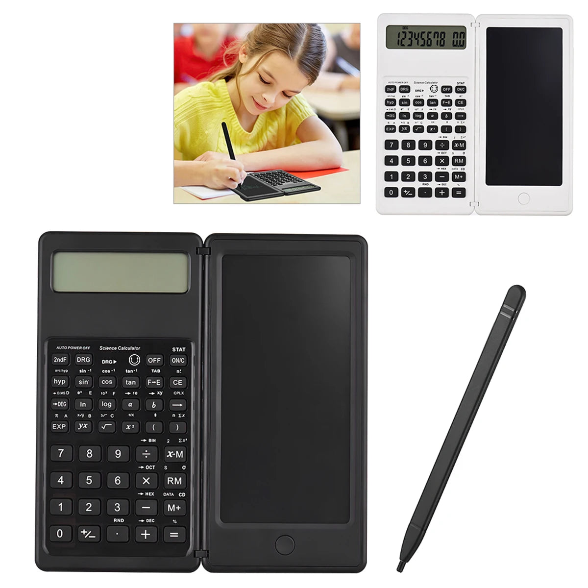 Scientific Calculator With Writing Foldable Tablet Multi Functions Engineering Financial calculator For School Students Office