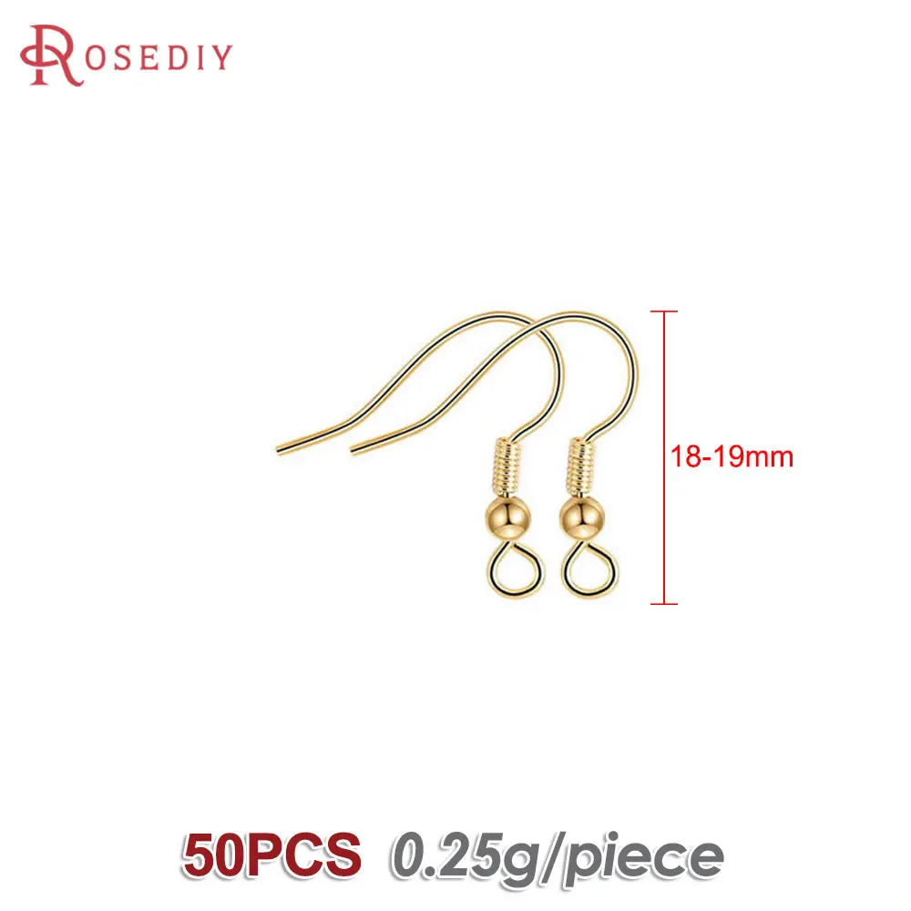 Crochets de boucles d'oreilles en laiton imitation rhodium couleur or 18 carats pour femmes, accessoires de bijoux à faire soi-même, vente en gros