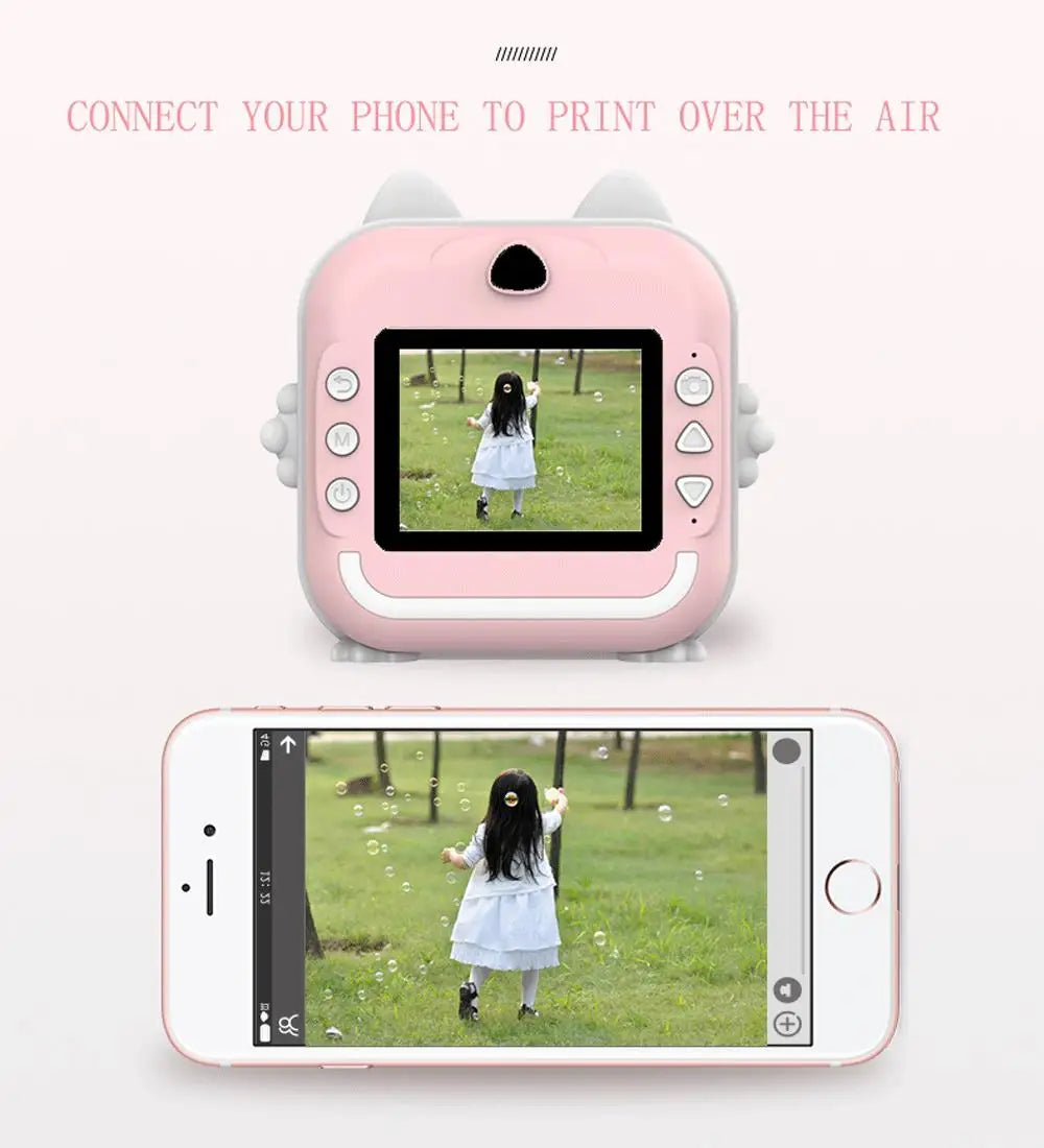 Children Kids Camera Instant Print Mini Digital Video Camera 1080P HD Screen Outdoor Kids Toy Print Thermal Paper Boy Girl Gift