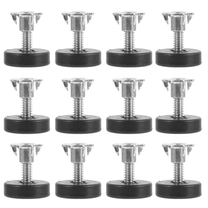 Lot de 12 niveleurs de pieds de meubles réglables avec filetage pour pieds de meubles, cales de nivellement, stabilisateurs durables