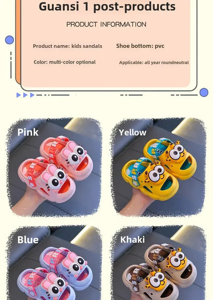 Sandales d'été mignonnes pour enfants, pantoufles confortables antidérapantes pour intérieur et extérieur, pour la plage et la maison, chaussures à enfiler pour garçons et filles
