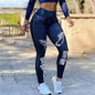 trousers ladies 2023 New Spring High Waist High Stretch Faux Denim Leggings Fitness Sports Yoga Women's Pants Streetwear Y2K