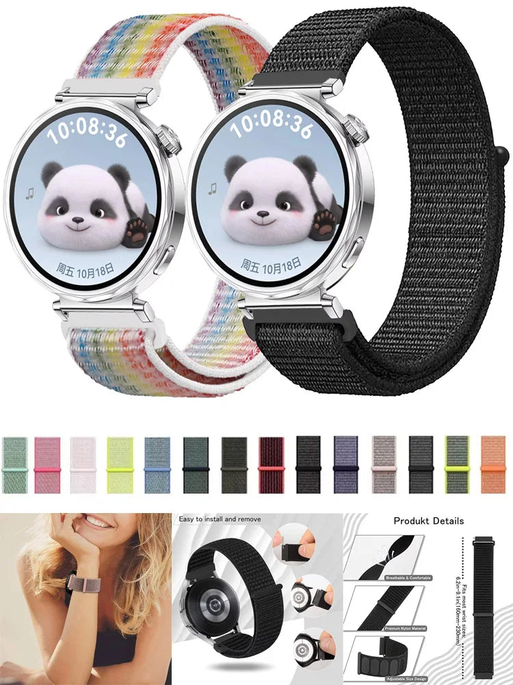 18mm Nylon Strap for Huawei Watch GT5 GT4 41mm Sports Comfortable Breathable Band Huawei Watch GT5 Pro 42mm Accessories Bracelet