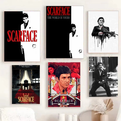 1 affiche S-Scarface imprimée en papier, décoration pour la maison, le salon, la chambre à coucher, l'entrée, le bar, le café