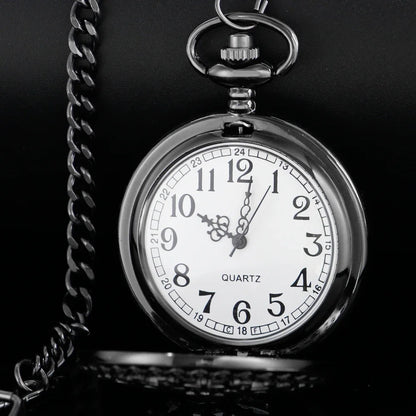 Black Thorn Heart Hollow Quartz Pocket Watch Classic Retro Necklace Pendant for Men Women Necklace Gifts Clock Relogio De Bolso