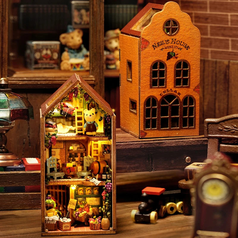 Kit de bricolage pour mini-poupées, maison de poupée, jouets de chambre, décoration de chambre à coucher avec meubles, artisanat en bois, puzzle 3D, anniversaire de fille