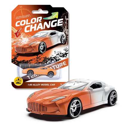 Magic Mini Water & Temp Color Change Alloy Car 1:64, Pull Back Racing Model with Durable Crash-Proof Slide for Boys Kids Gifts