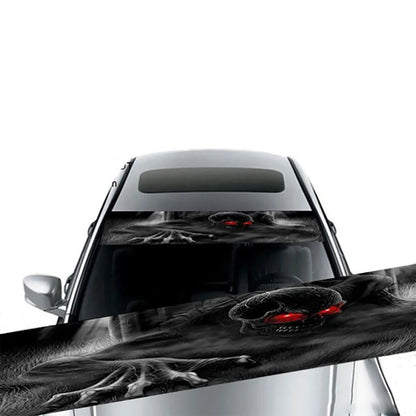 Car Front Windshield Sunshade Stickers 3D Vinyl Film Sunshade Decorative Stickers for Auto Front Windshield Decorative Sticker