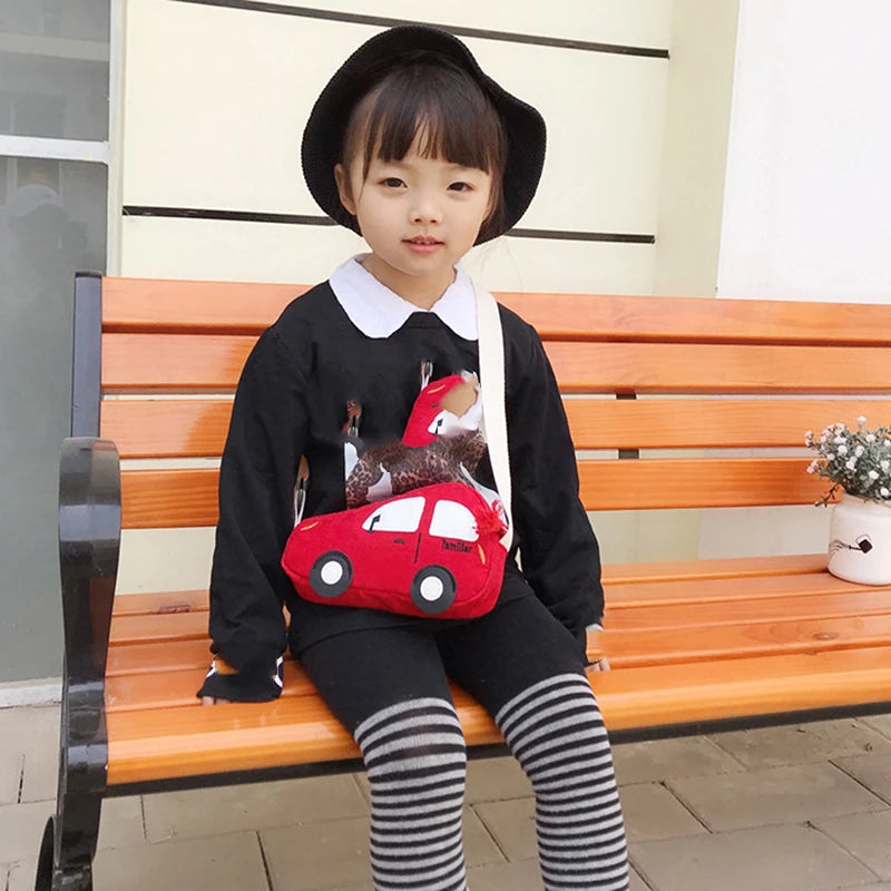 2024 Fashion Mini Crossbody Bag Packet Children Baby Boys Girls Car Shoulder Bag Handbags Cartoon Pig Mini Coin Purse