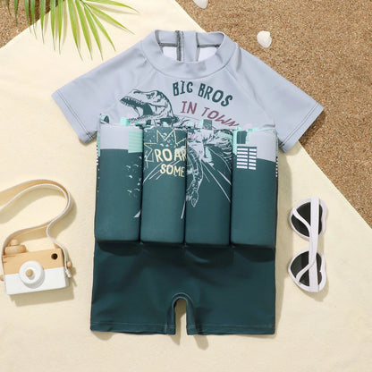 Children's Buoyancy Swimsuit One-piece Swimsuit for Kids Floating Rash Guards Cartoon Print Girls Boys Swimwear Swimming Clothes