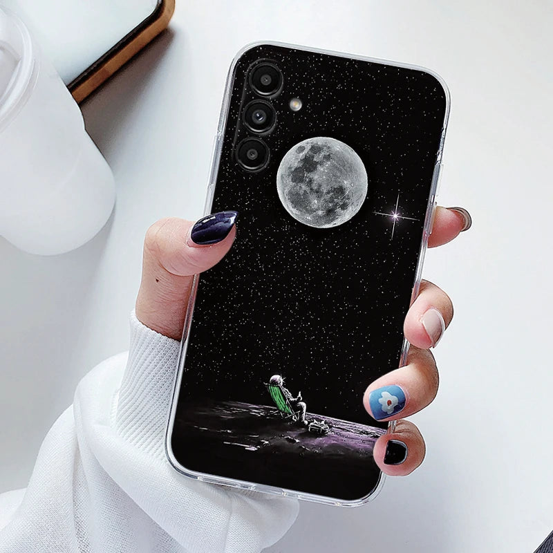 For Samsung Galaxy S23 FE Case Flowers Soft Silicone Back Case for Samsung S 23 FE Phone Cover S 23FE Coque Funda Transparent