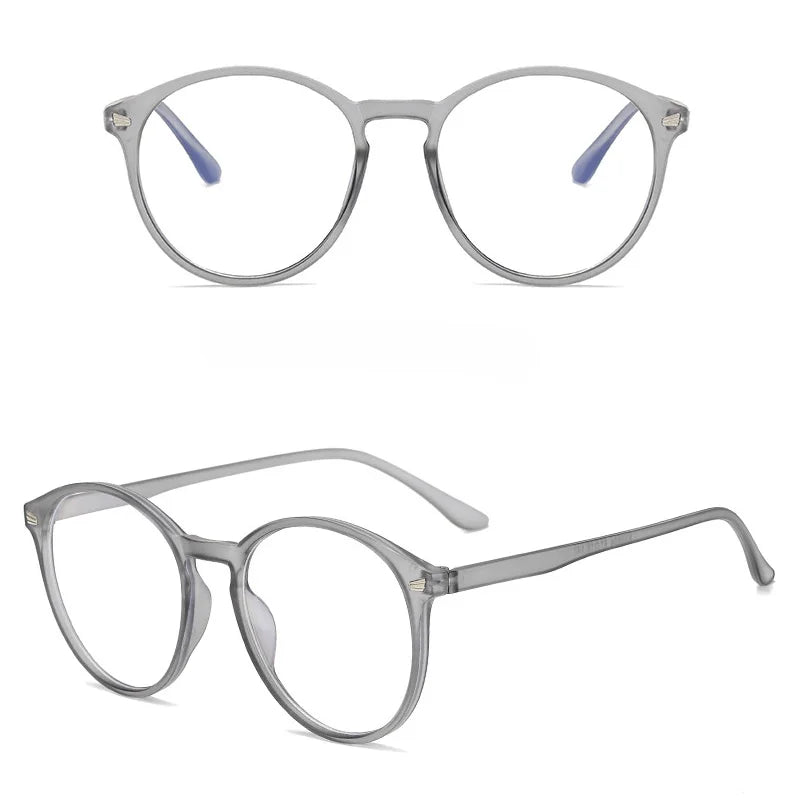Lunettes photochromiques anti-rayons bleus pour ordinateur, monture ronde vintage, pour homme et femme, verres de jeu, anti-fatigue oculaire, bloquant la lumière