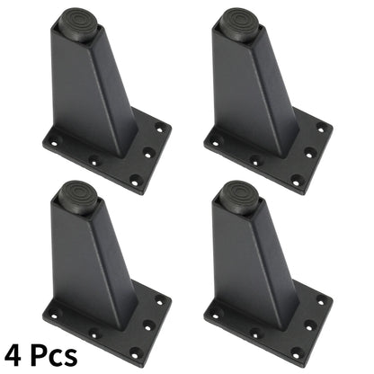Lot de 4 pieds de meuble réglables en métal, noirs, en alliage d'aluminium épais, pour canapé, lit, meuble TV