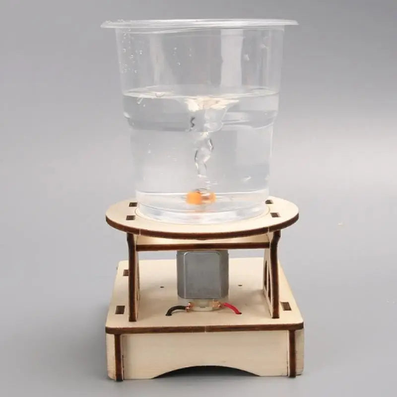1 Set Water Tornado Swirl Maker Wooden Puzzle Novelty Science Experiment Project Gifts For Children DIY Electric Science Toys